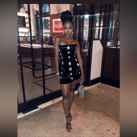 NWOT Bronx and Banco Maraya Diamond Mini Strapless Dress in Black - Picture 10 of 13